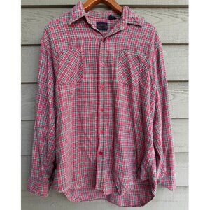 Vintage Country Touch Red Green Flannel L
